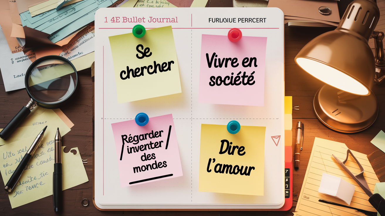 Programme français 4e avec post-its et enquêteur