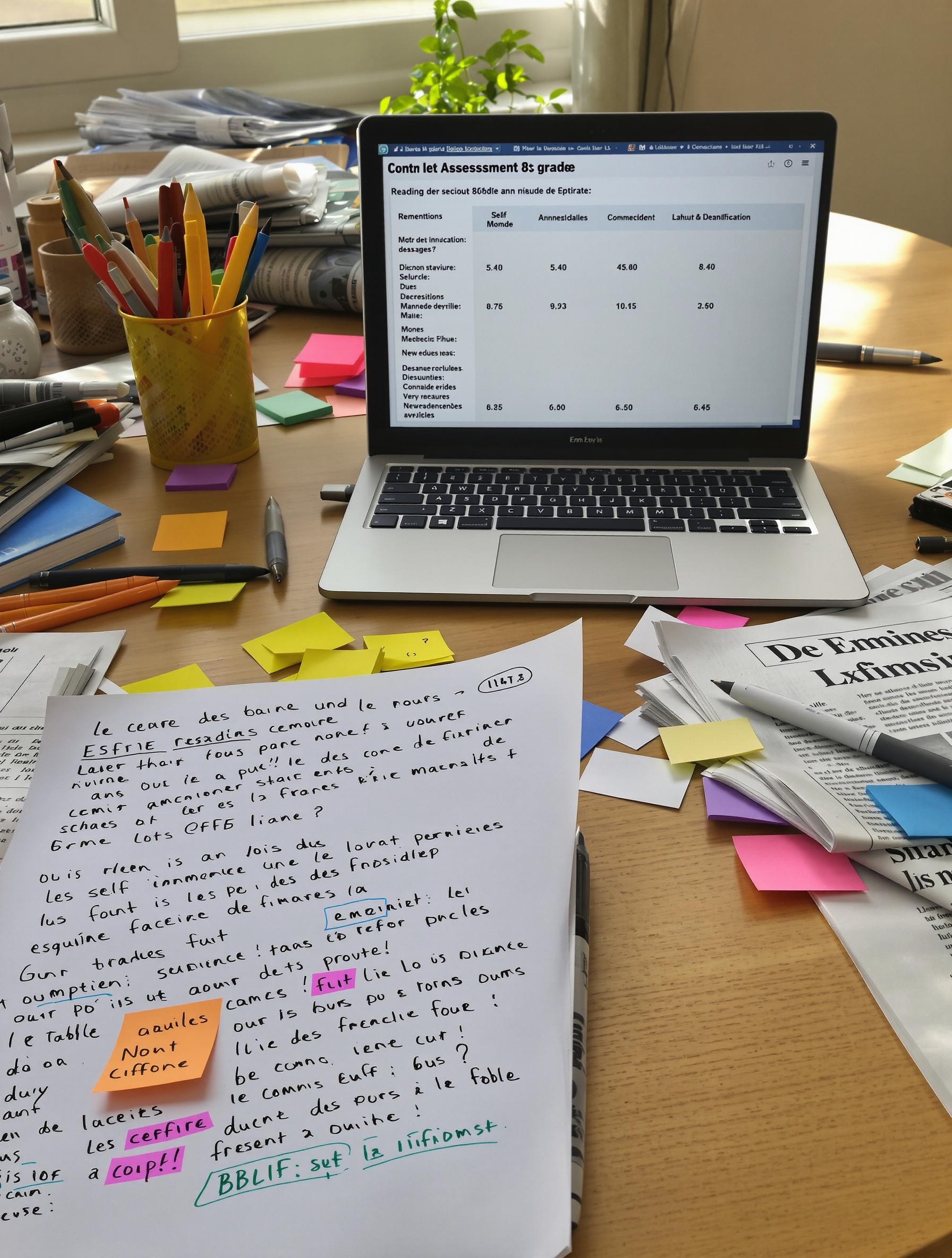 Fiche de lecture annotée, auto-évaluation et outils pour le programme de français en 4e
