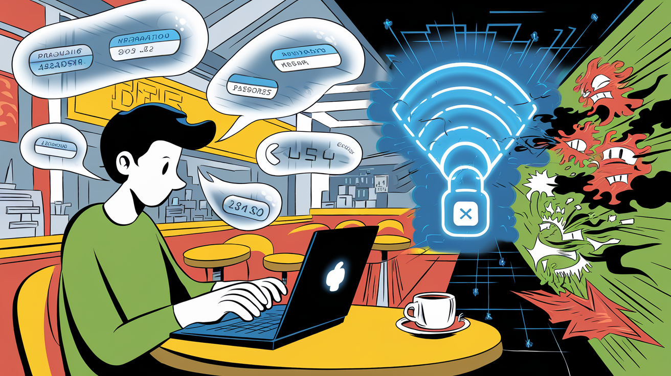 Connexion VPN sécurisée sur un réseau Wi-Fi public face aux pirates numériques