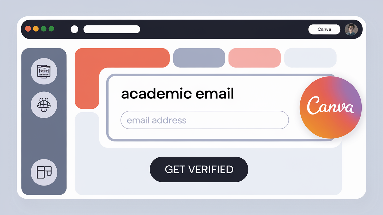 Capture d’écran Canva Éducation inscription champ adresse académique bouton Get verified