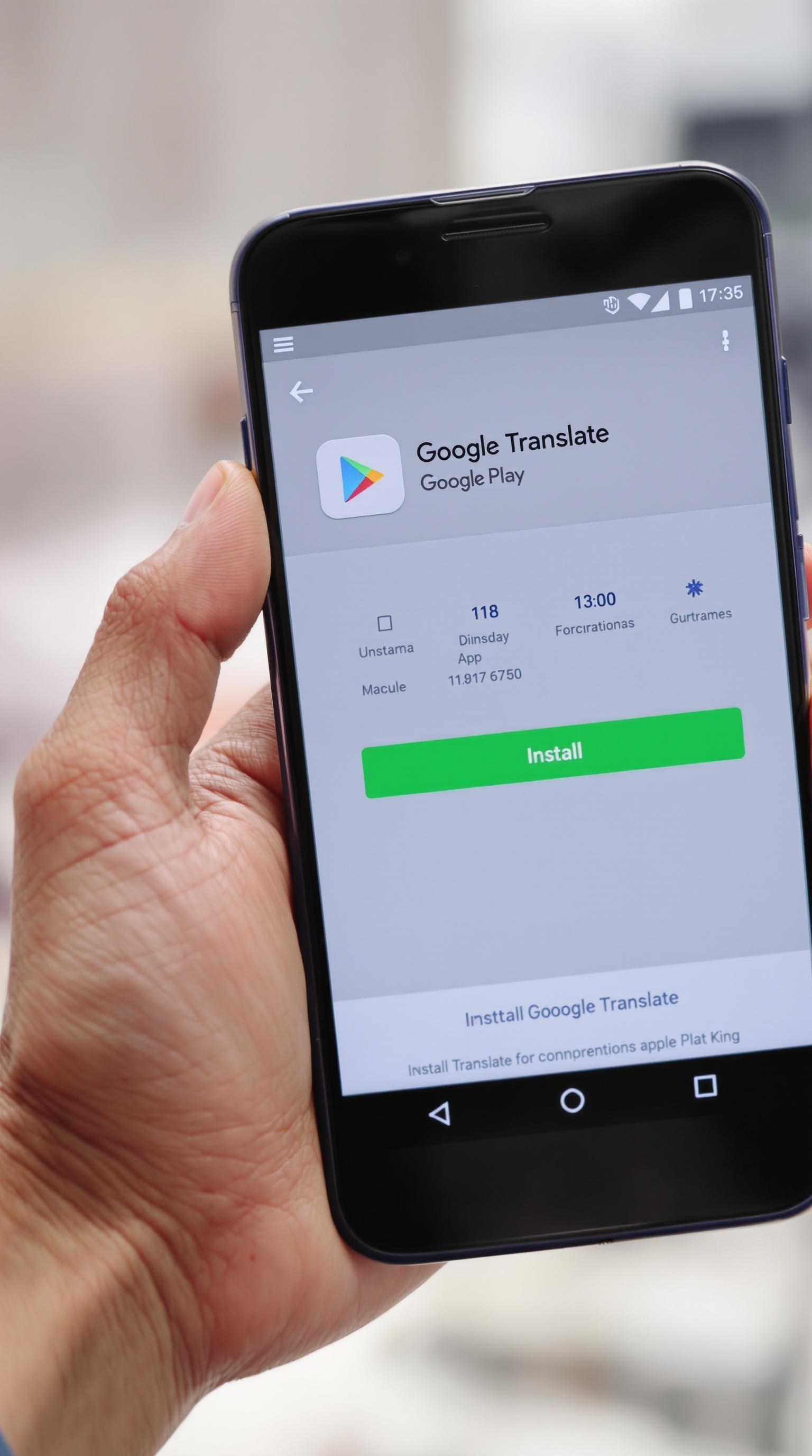 Capture d’écran de l’installation de Google Traduction sur le Play Store