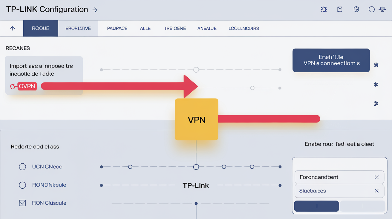 Interface configuration VPN sur un routeur TP-Link : où importer un fichier .ovpn et activer le tunnel