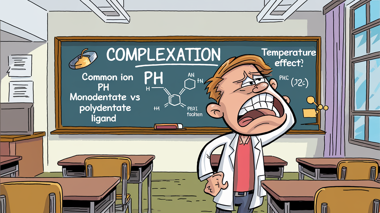Illustration humoristique d’un étudiant face aux erreurs courantes en complexation
