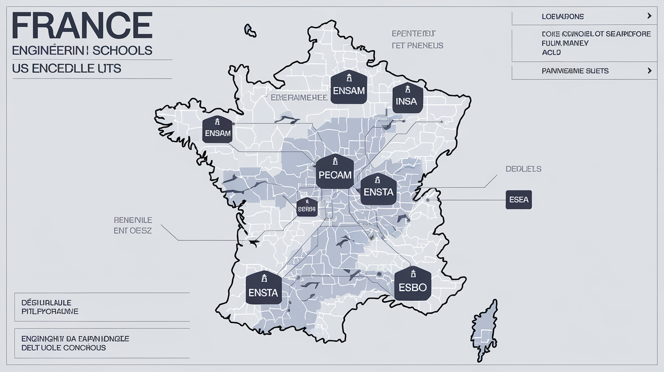 carte France écoles ingénieurs accessibles via Concours ATS
