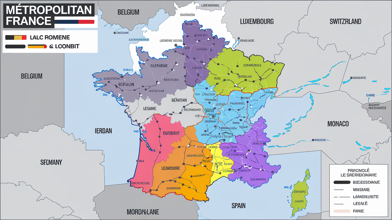 Carte des frontières françaises et pays limitrophes