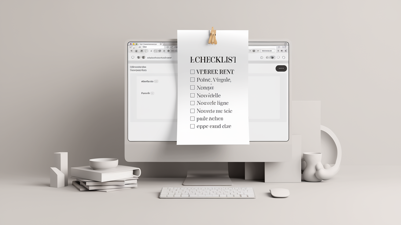 Checklist des commandes vocales affichée à l’écran