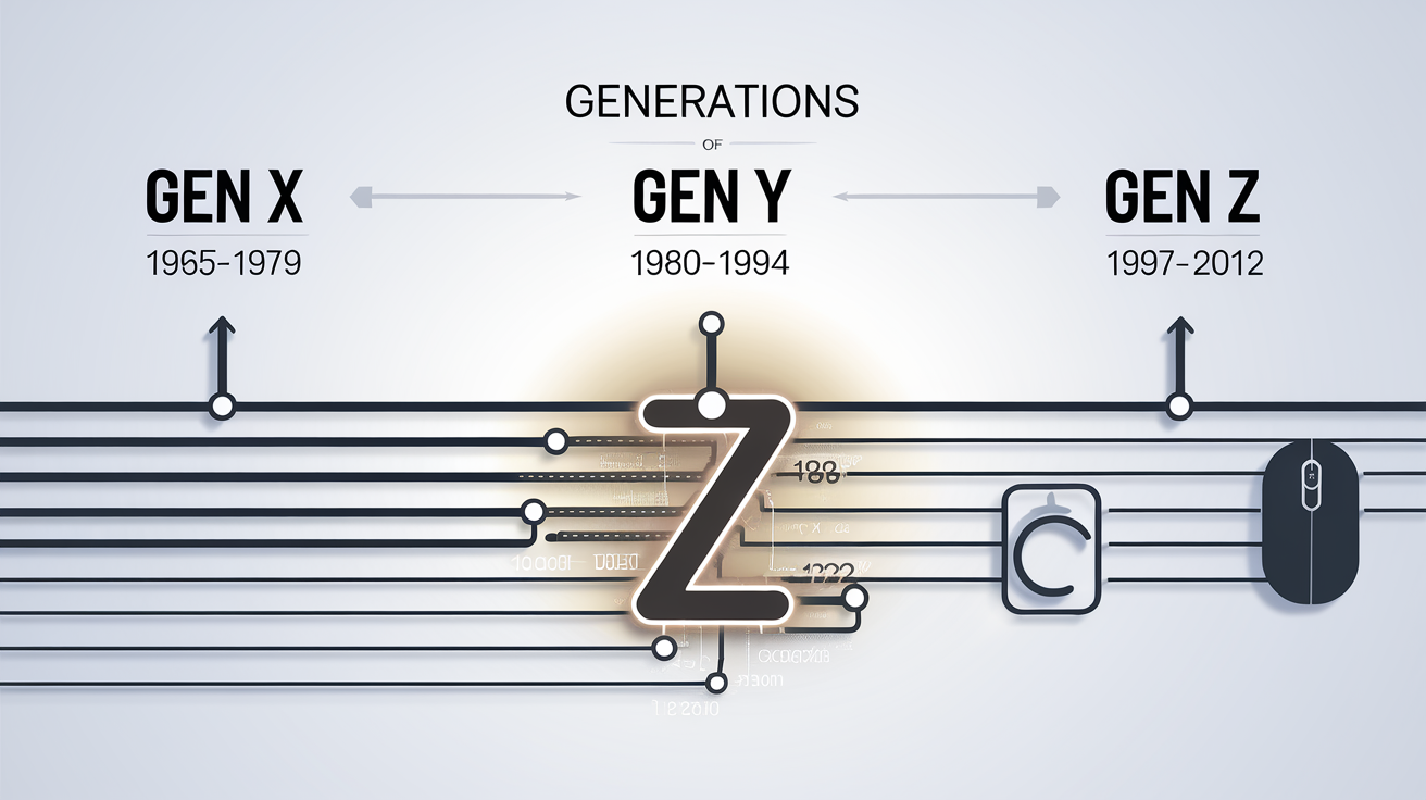 Chronologie des générations X, Y, Z avec un focus sur la Génération Z