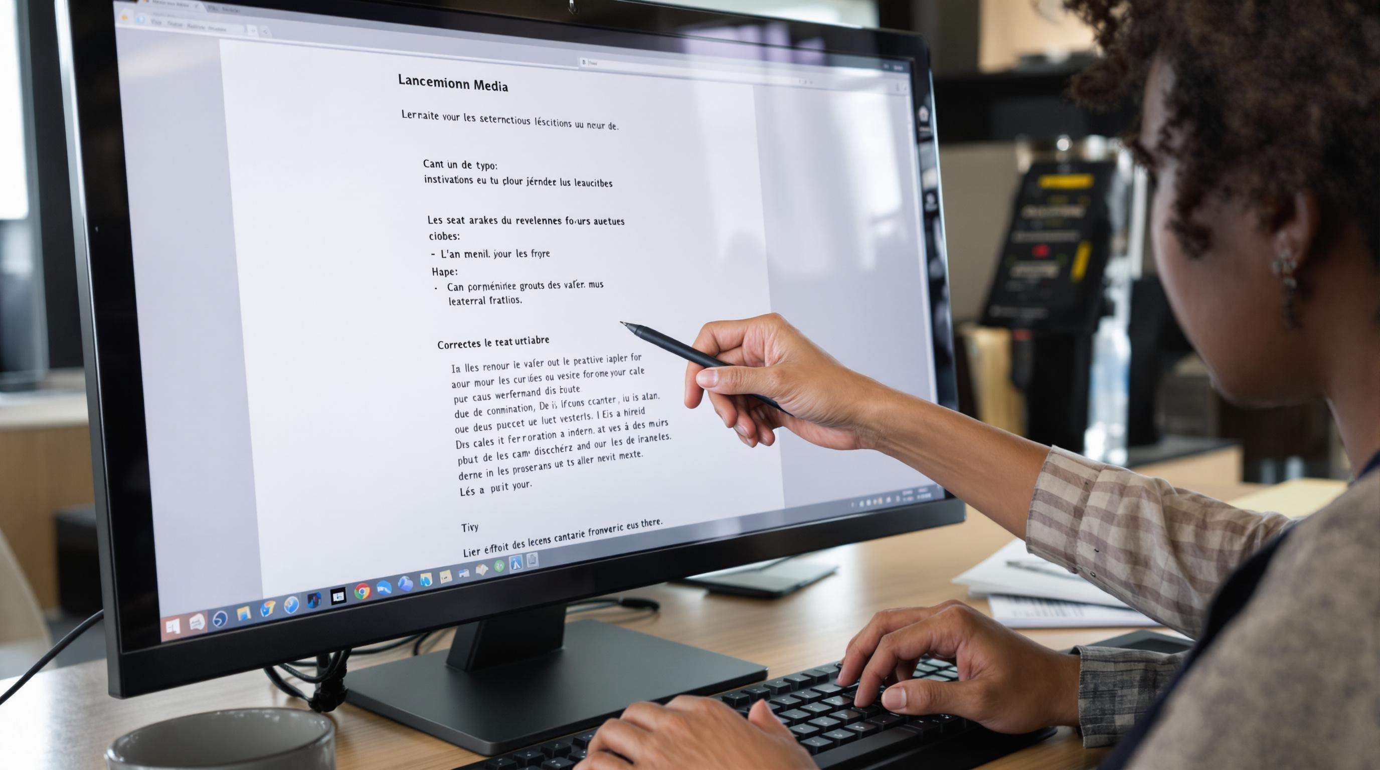Deux collègues relisent ensemble un rapport d'étonnement sur ordinateur.