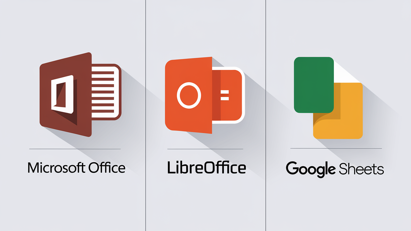 Comparatif visuel des suites bureautiques : Microsoft Office vs LibreOffice vs Google Suite