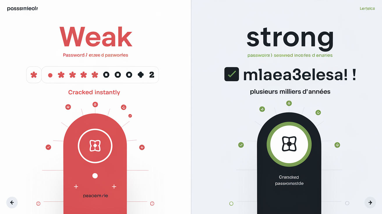 Comparatif testeur force mot de passe faible vs phrase forte