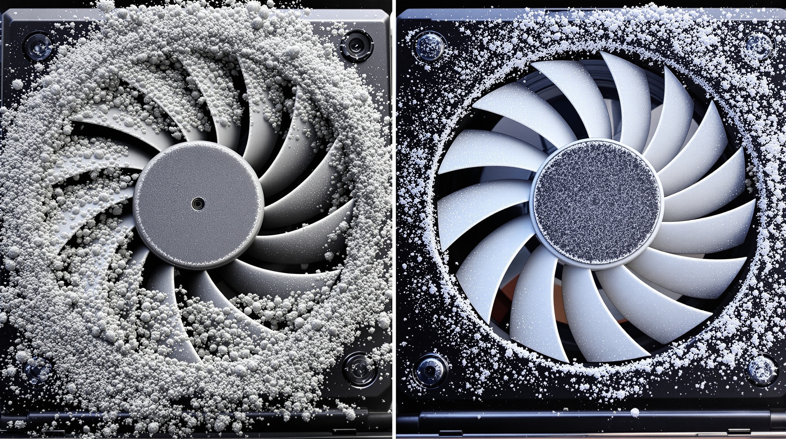 Comparatif ventilateur PC portable avant/après nettoyage