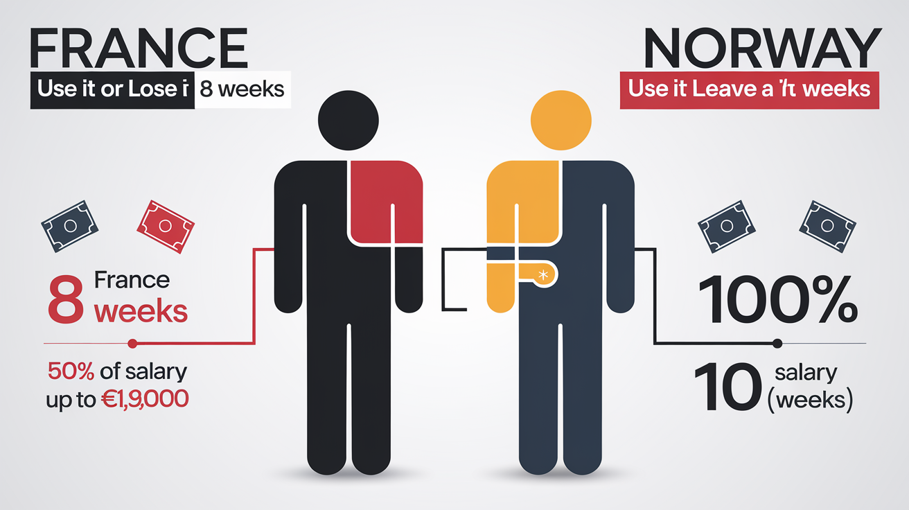 Comparatif use it or lose it France vs Norvège