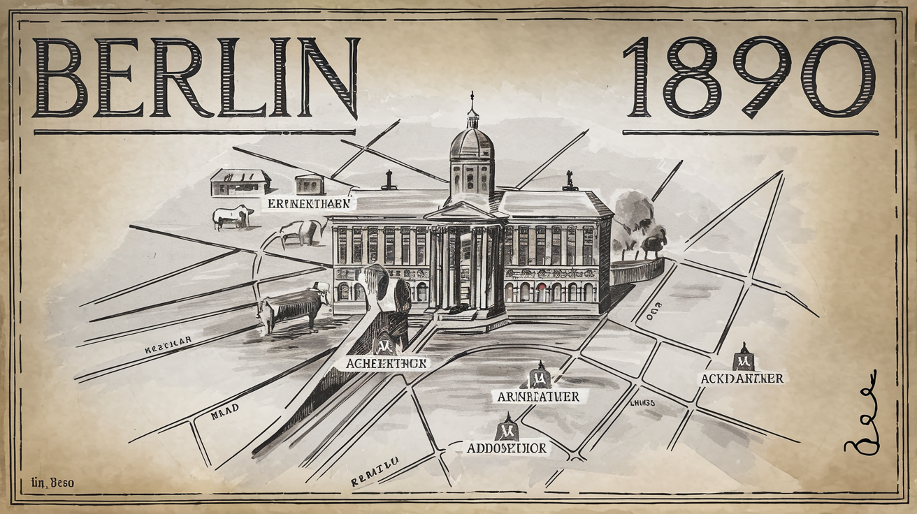 Carte illustrant les accidents de fiacres à Berlin au XIXe siècle.