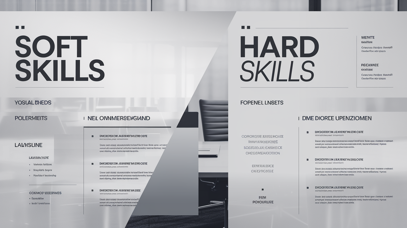 CV moderne analysé par une recruteuse, contraste visuel entre rubrique soft skills et hard skills