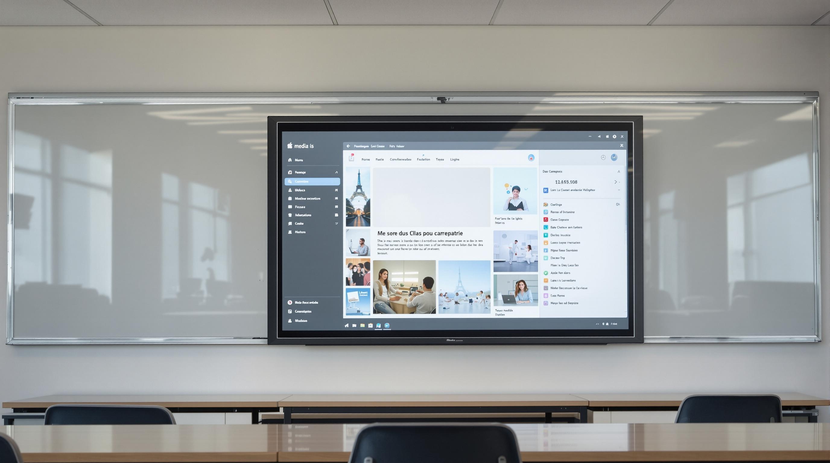 Écran de classe avec fond statique moderne issu d’une banque d’images libres