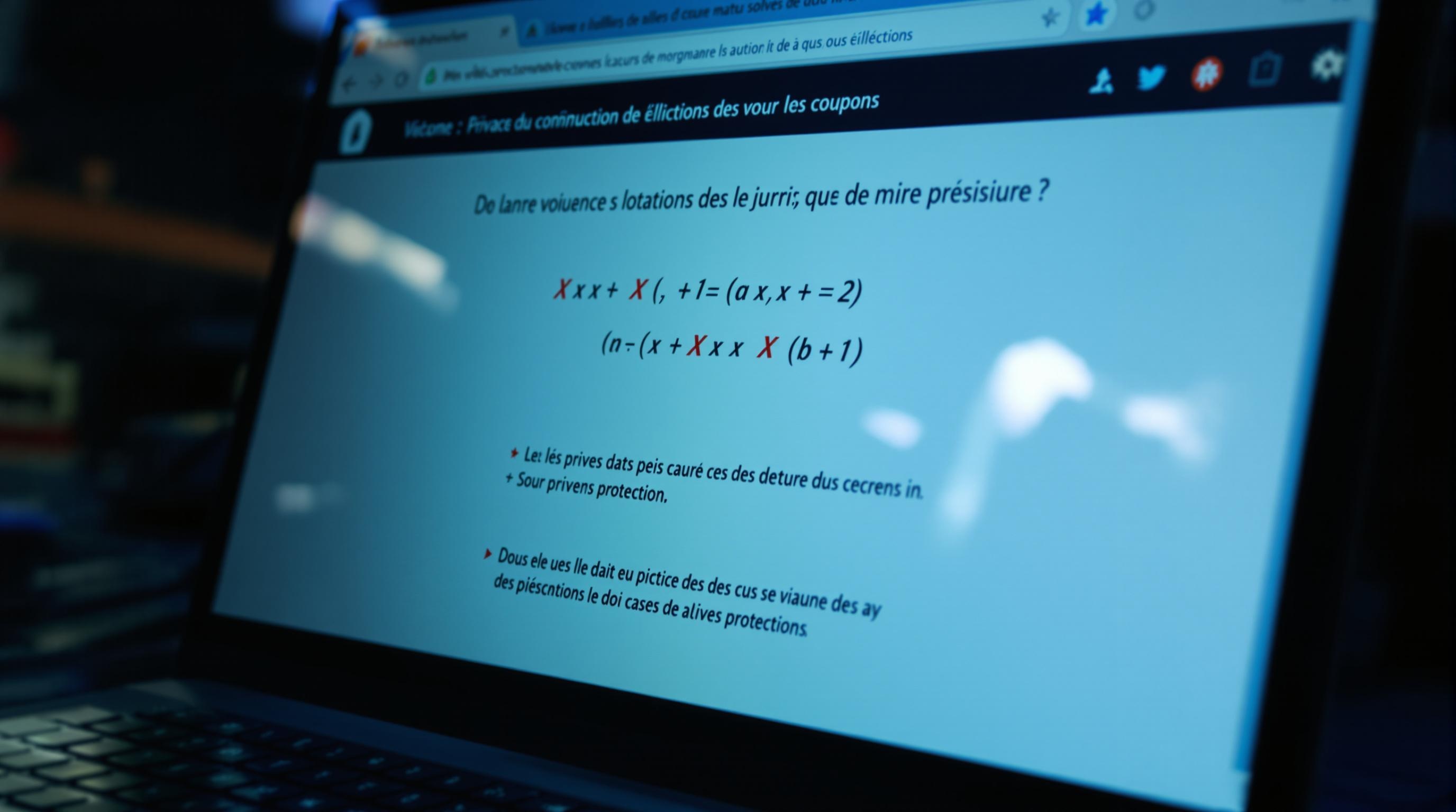 Solutionneur mathématique affichant une solution avec avertissements de confidentialité et erreurs possibles