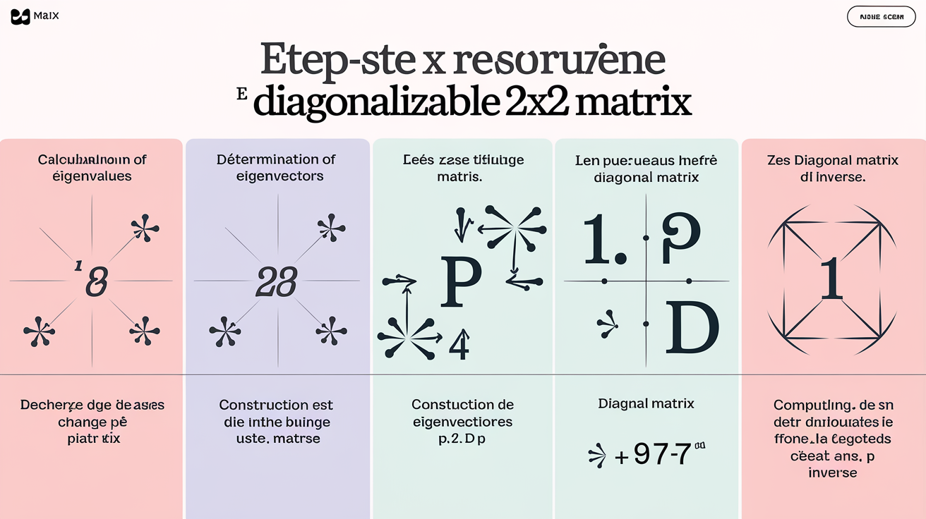 Étapes résolution matrice diagonalisable 2x2