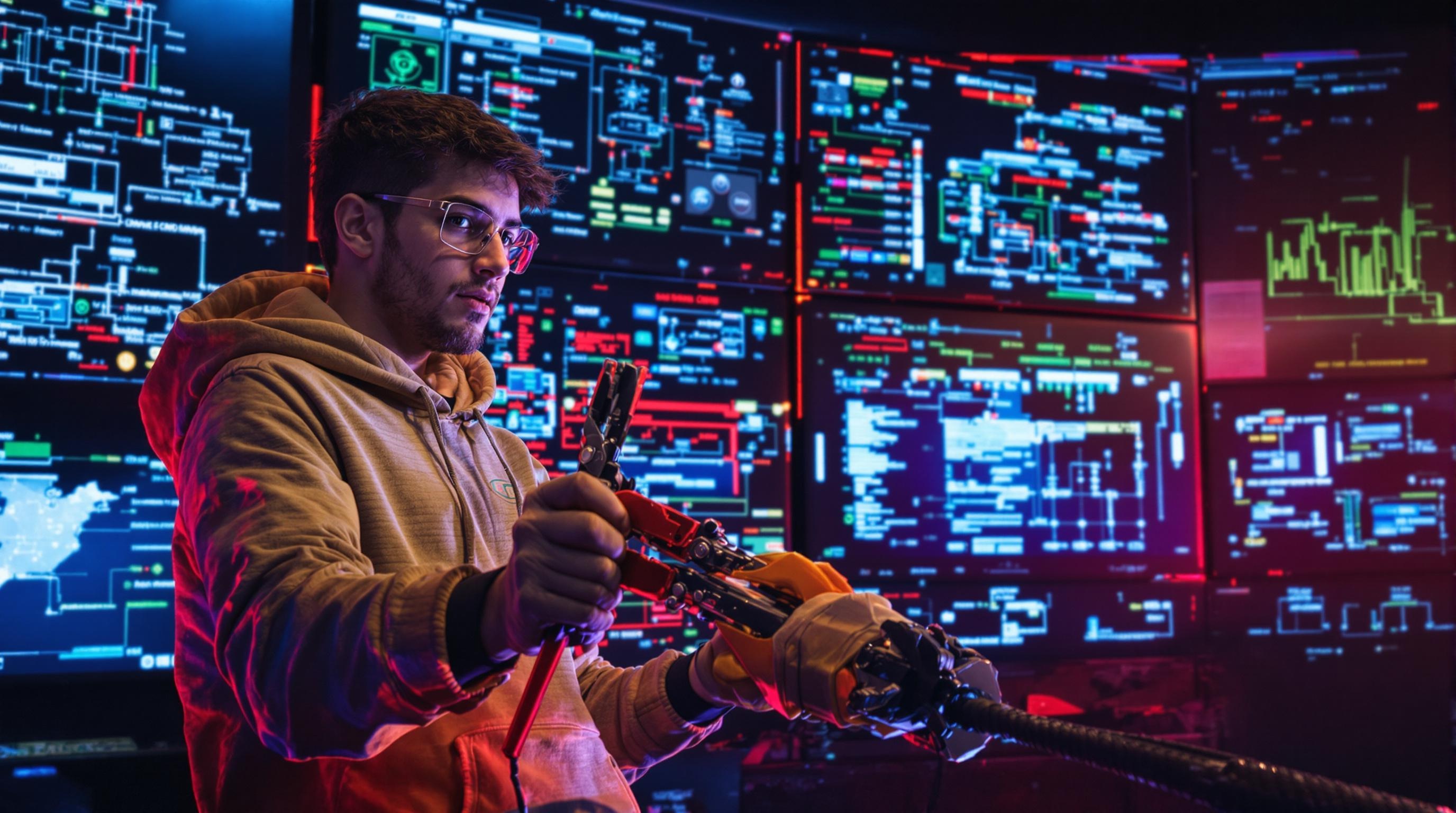 Étudiant en réseau à l'ENSEIRB-MATMECA travaillant sur un projet de cybersécurité.