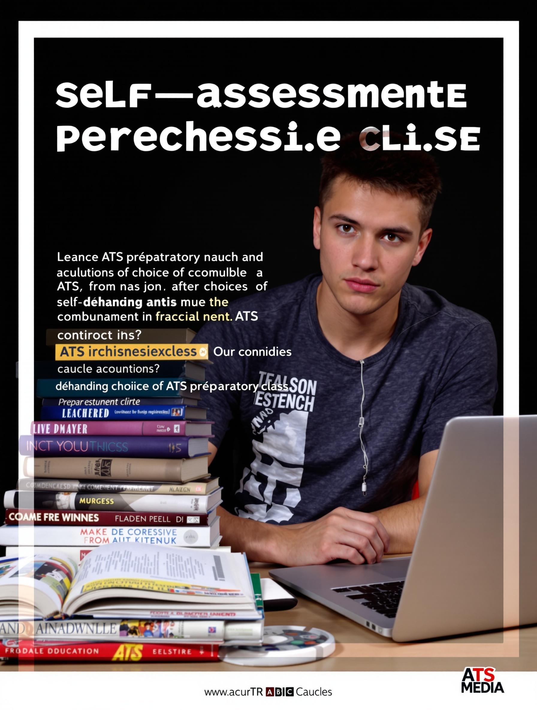 Étudiant déterminé face à l'auto-évaluation en prépa ATS