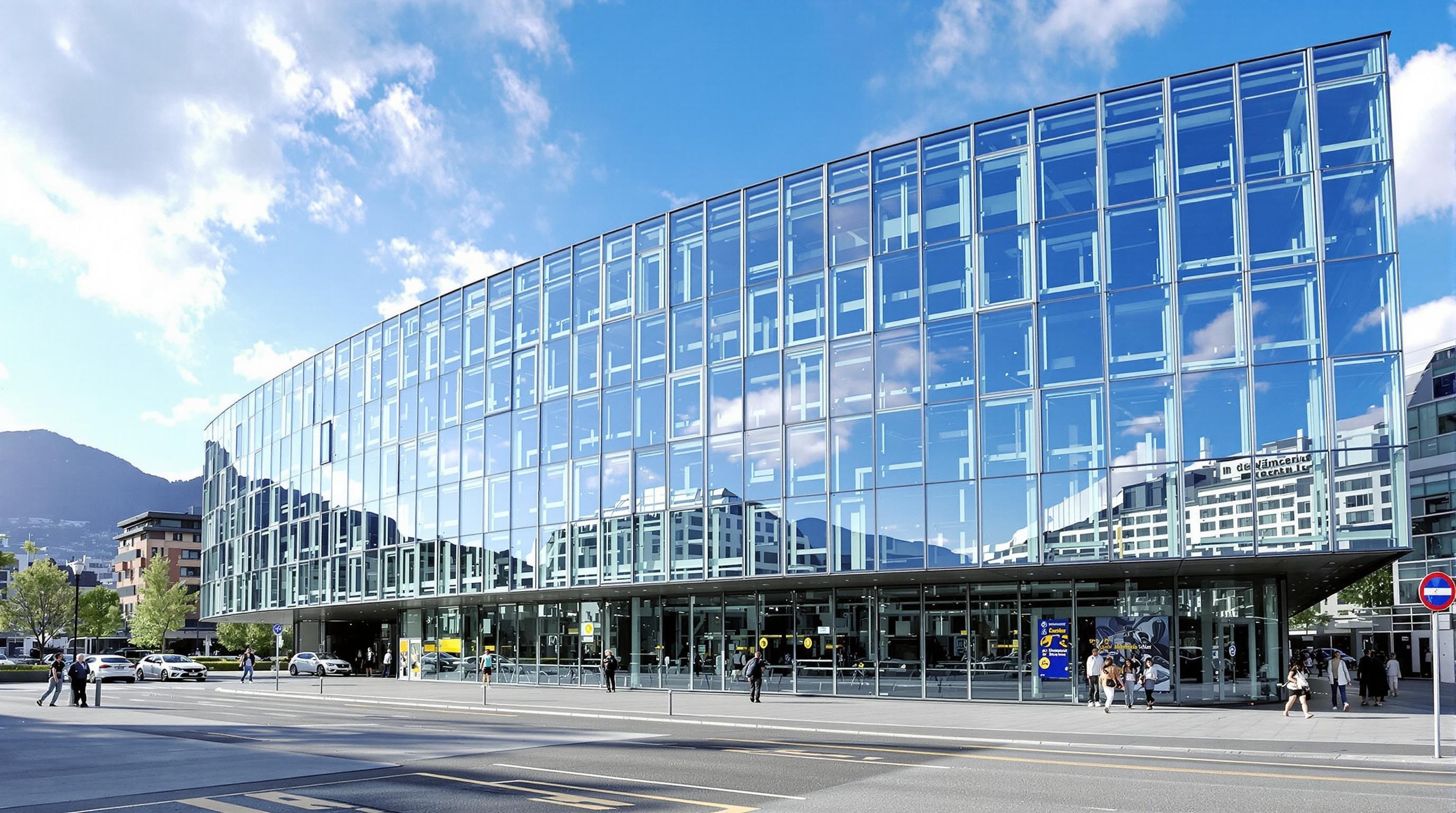 Façade vitrée high-tech de GreEn-ER, cœur énergétique du Polygone scientifique à Grenoble