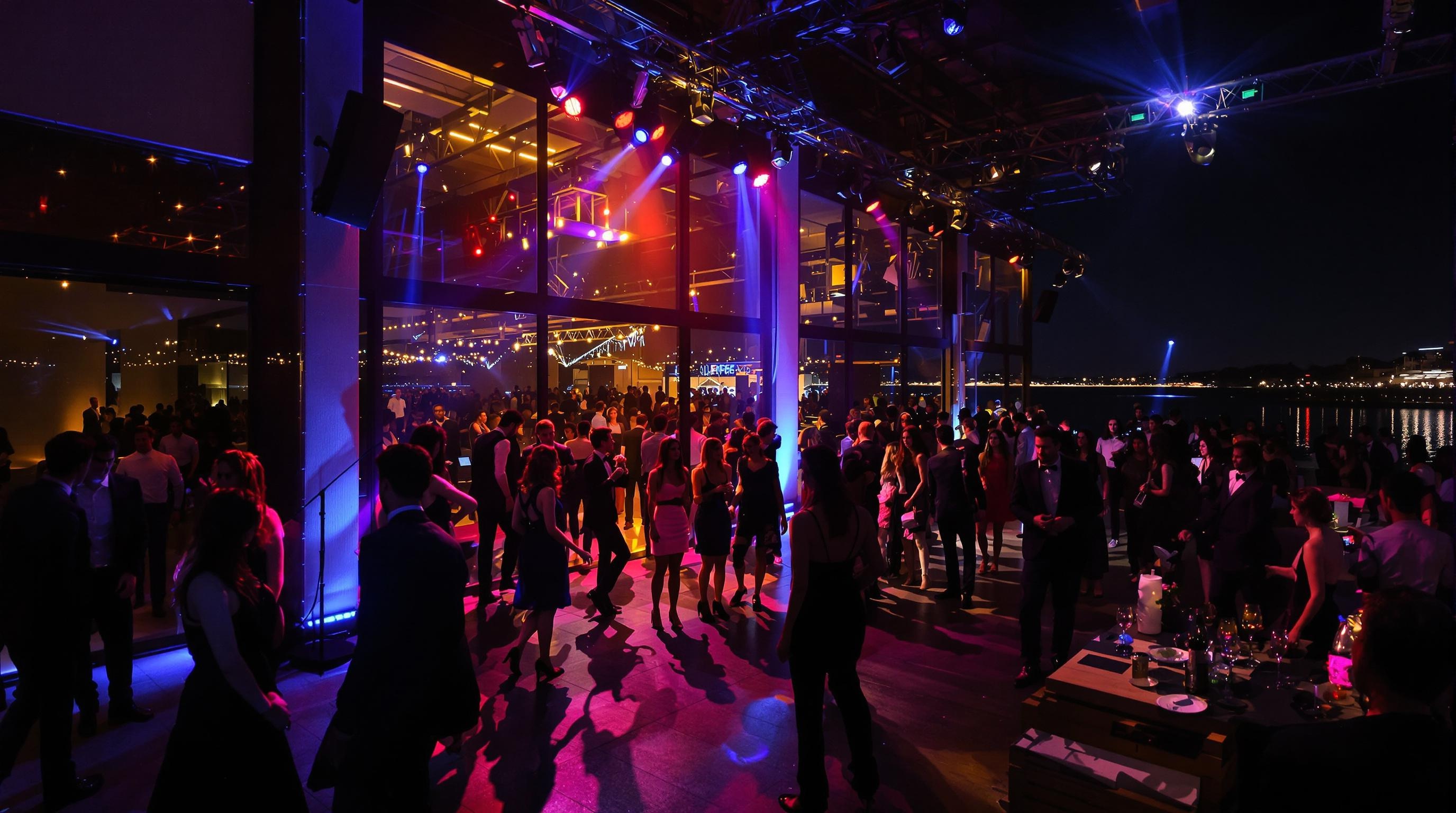Étudiants de l'ENSEIRB-MATMECA participant au Gala annuel au Hangar 14 à Bordeaux.