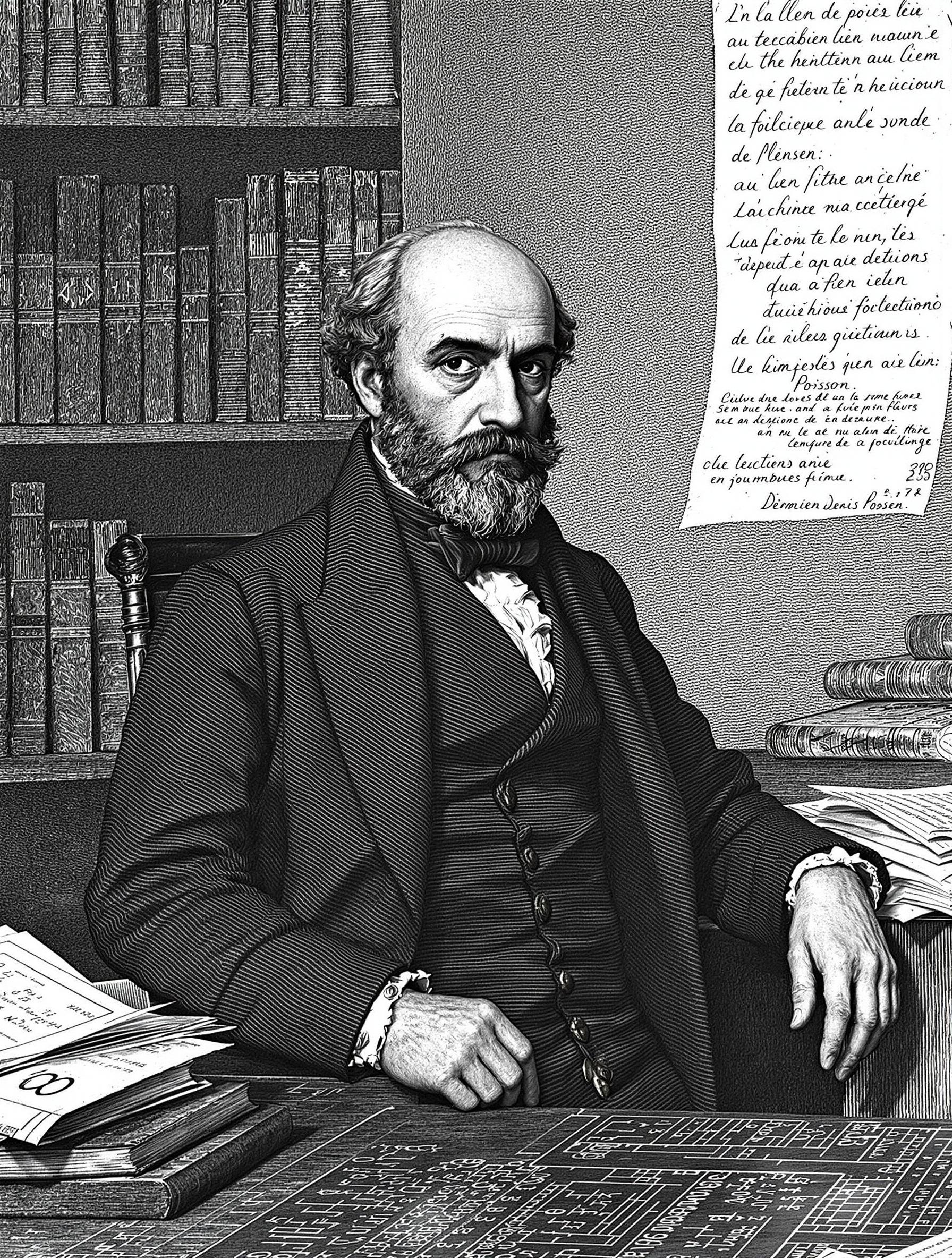 Portrait de Siméon-Denis Poisson, mathématicien français.