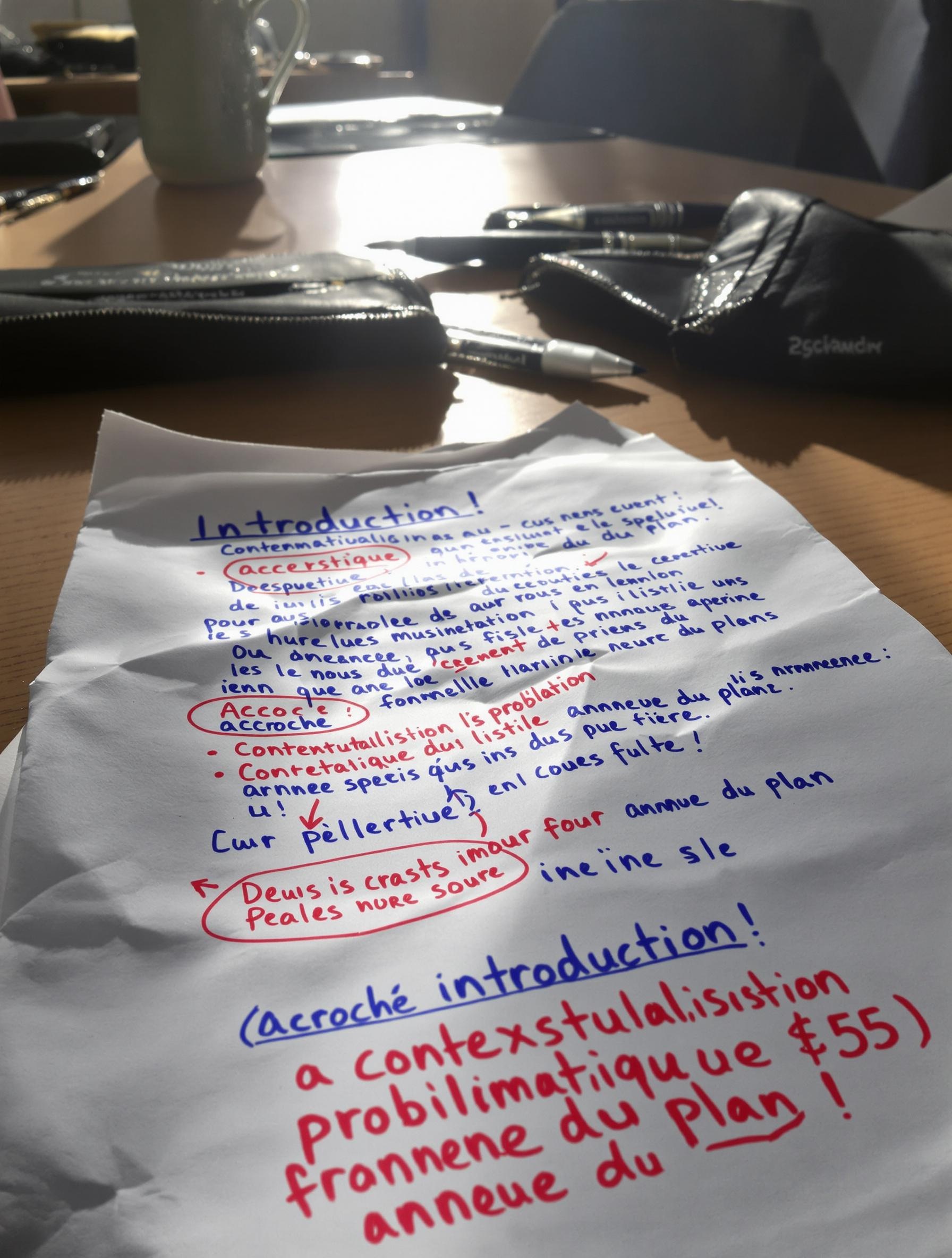 Copie de bac annotée sur l’introduction 3-C