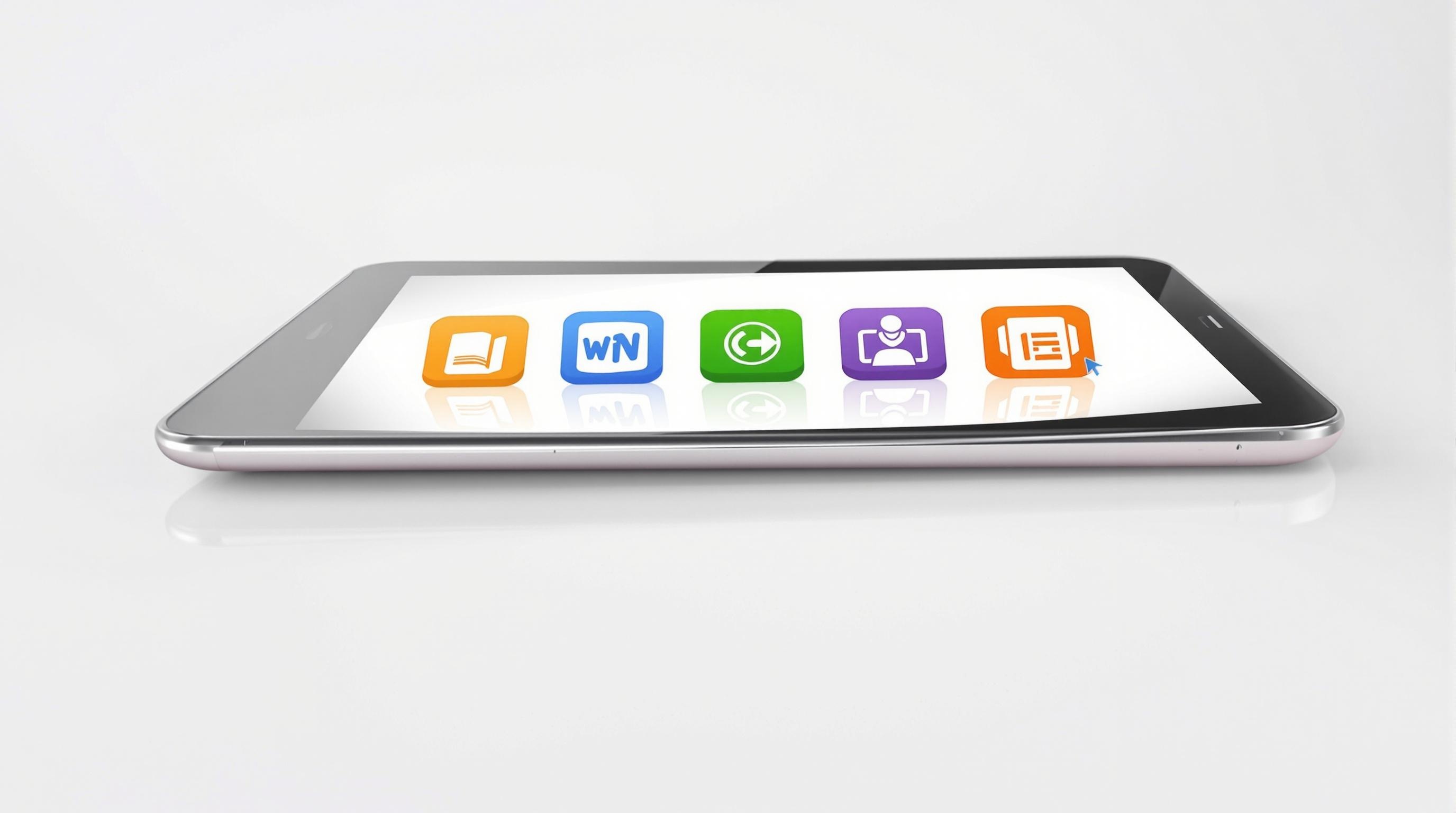 Illustration des sept applications gratuites pour lire des ebooks, affichées sur une tablette moderne.