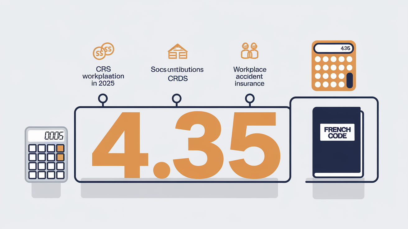 Infographie montrant la barrière fiscale pour la gratification de stage à 4,35 € et les cotisations sociales.