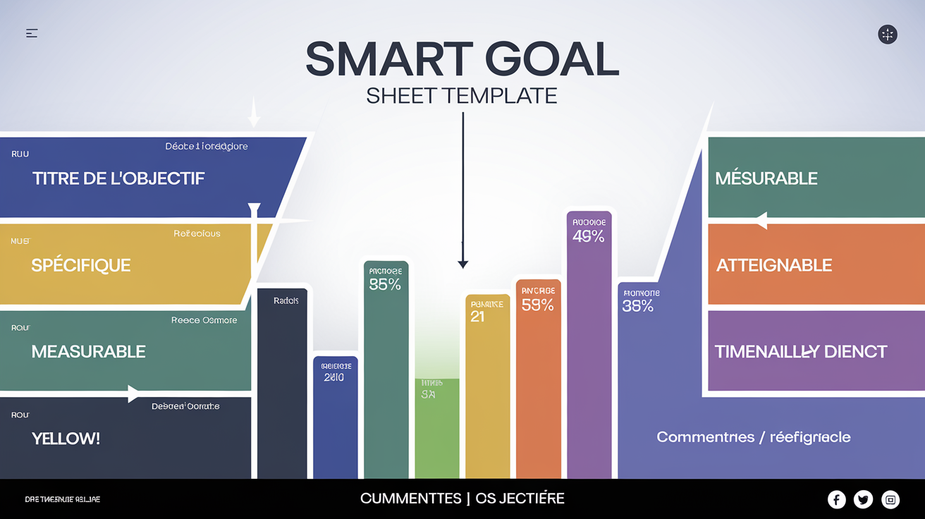 template fiche objectif SMART colorée