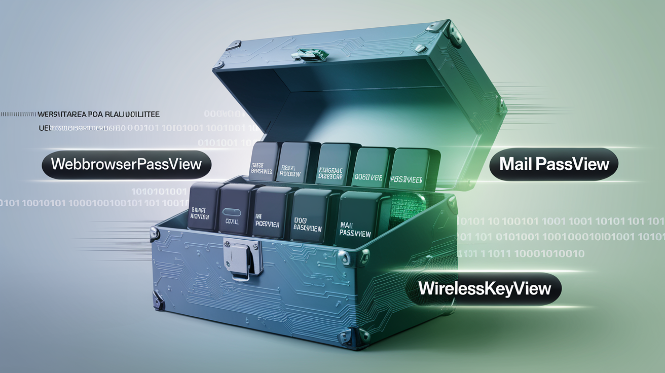 Montage des utilitaires NirSoft WebBrowserPassView Mail PassView WirelessKeyView.