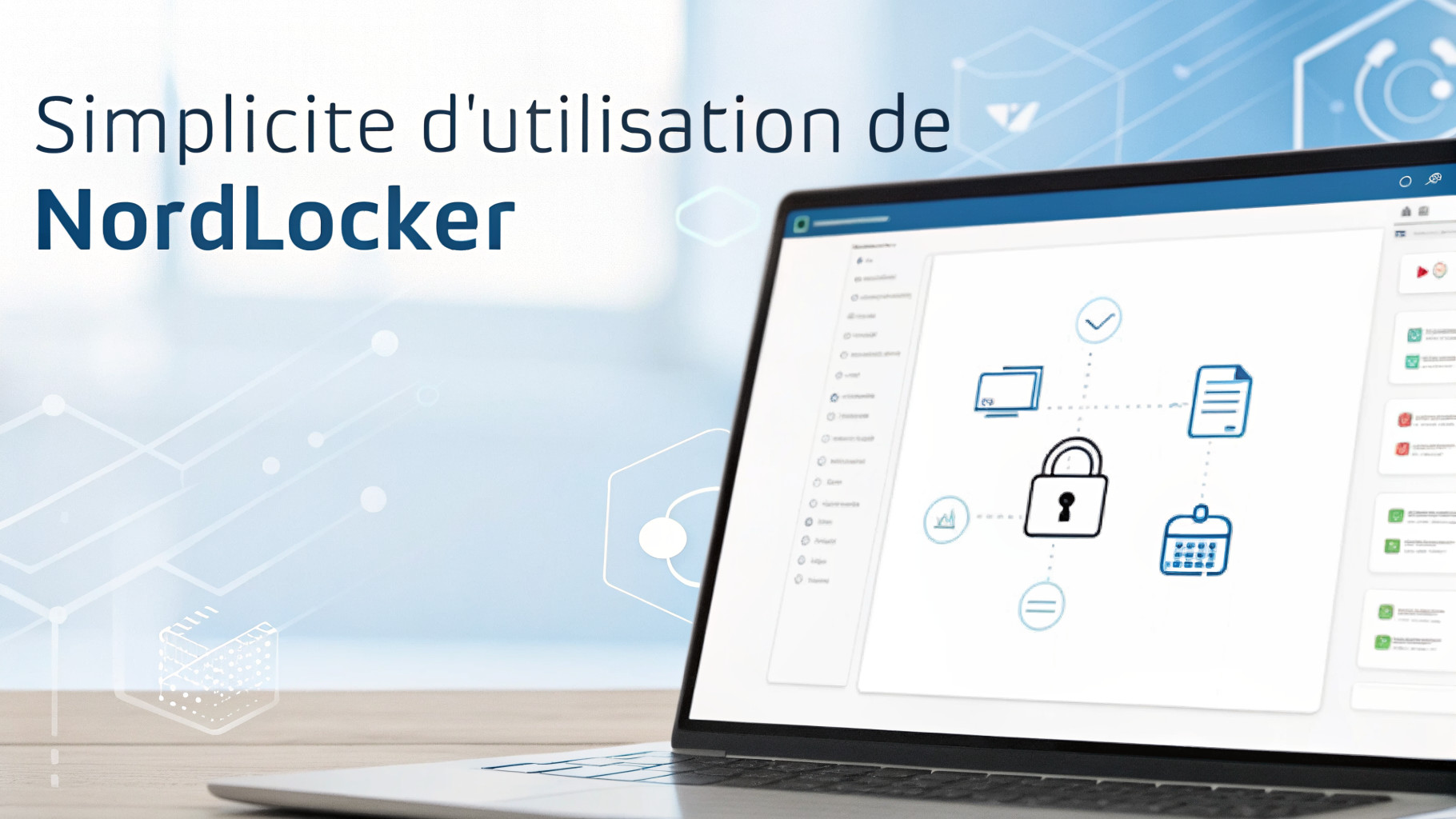 Interface NordLocker casier glisser-déposer facile