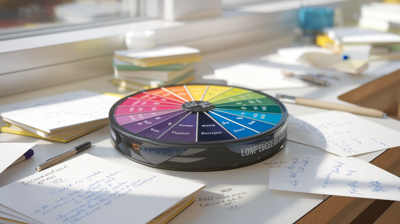 Roue chromatique anglais-français pour étudiants