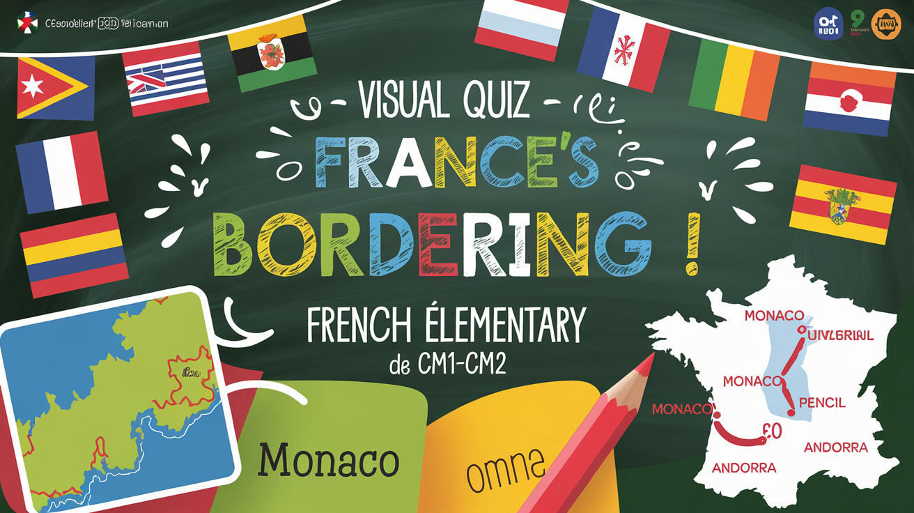 Quiz visuel sur les pays frontaliers de la France pour CM1-CM2