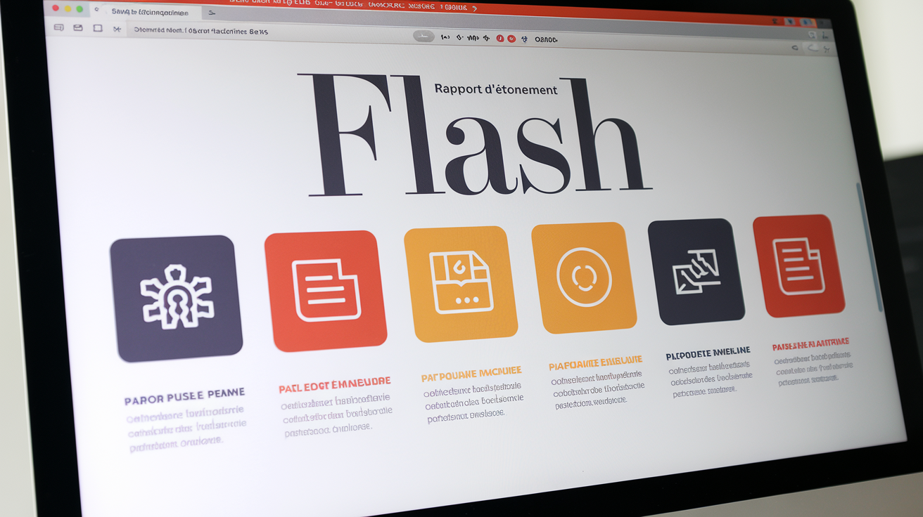 Aperçu du template Flash affiché sur un écran d’ordinateur