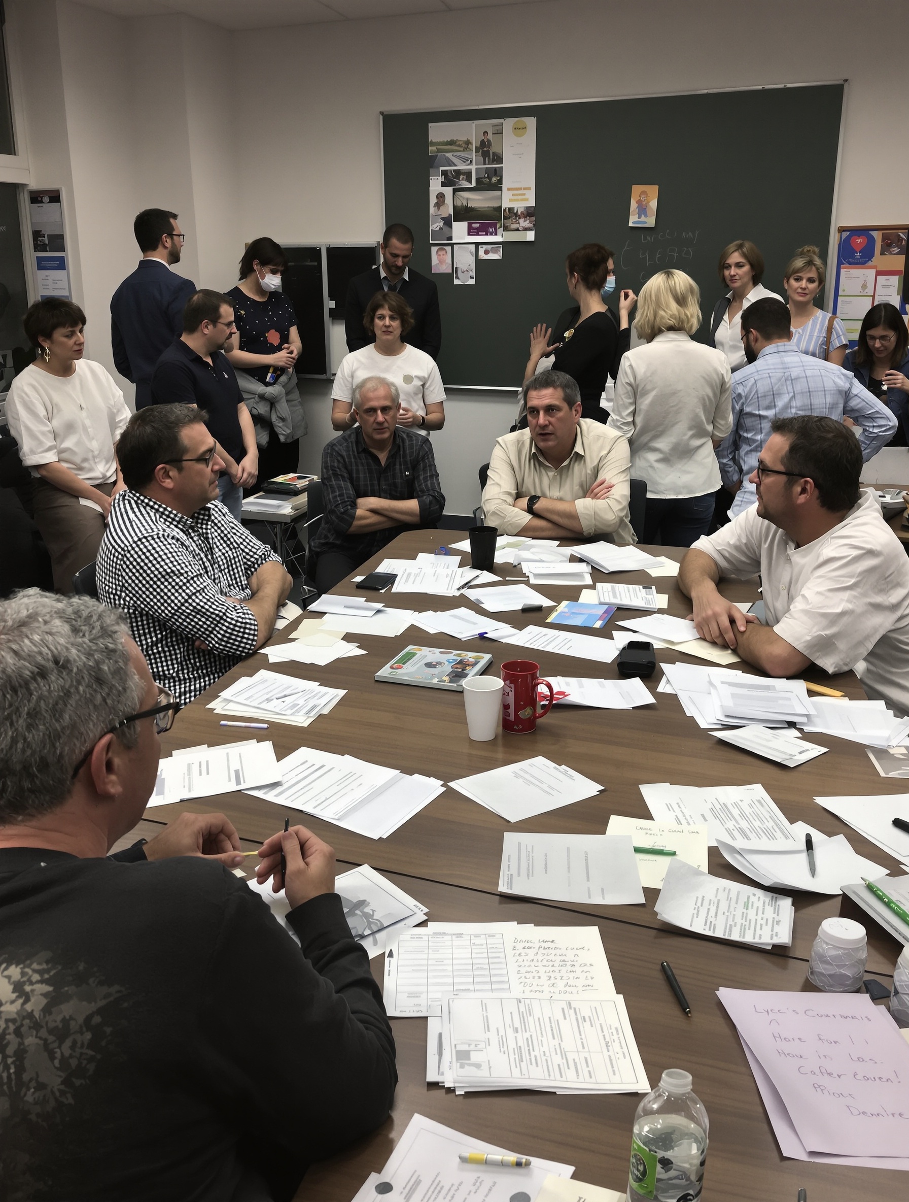 Réunion parents-professeurs tendue au Lycée Courbet avec membres du conseil d'administration.