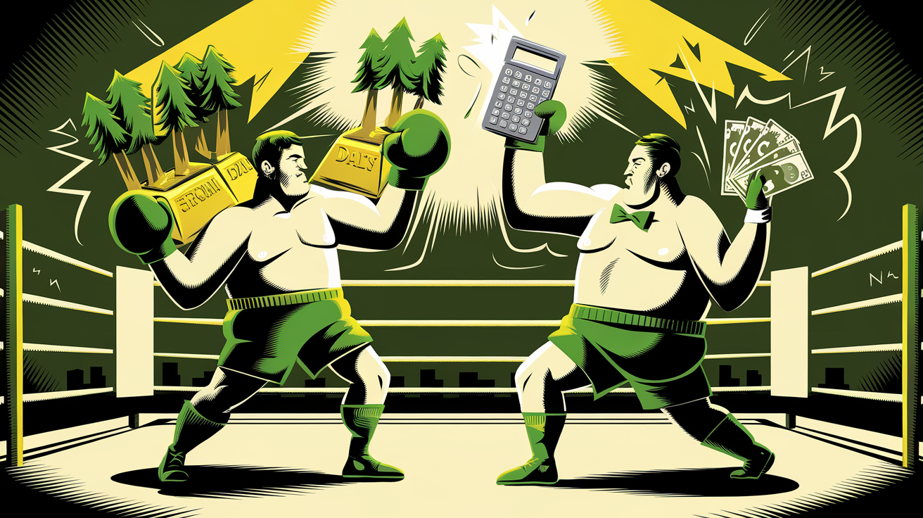 Illustration d'un ring de boxe symbolisant la substitution contre la sanctuarisation dans la soutenabilité
