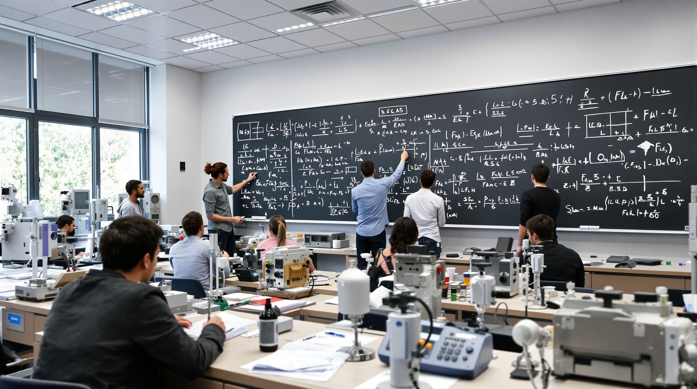 Salle prépa ATS ingénierie industrielle, étudiants sur équations complexes