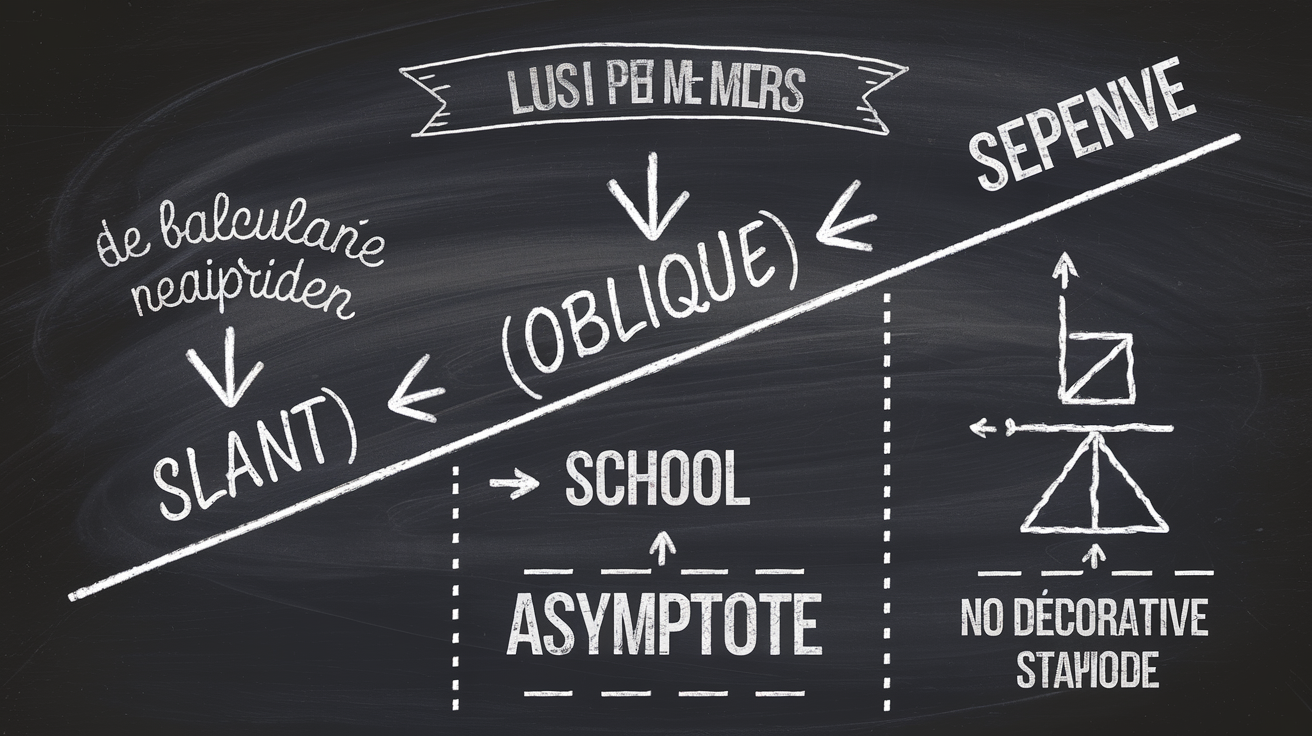 Schéma des étapes pour calculer une asymptote oblique