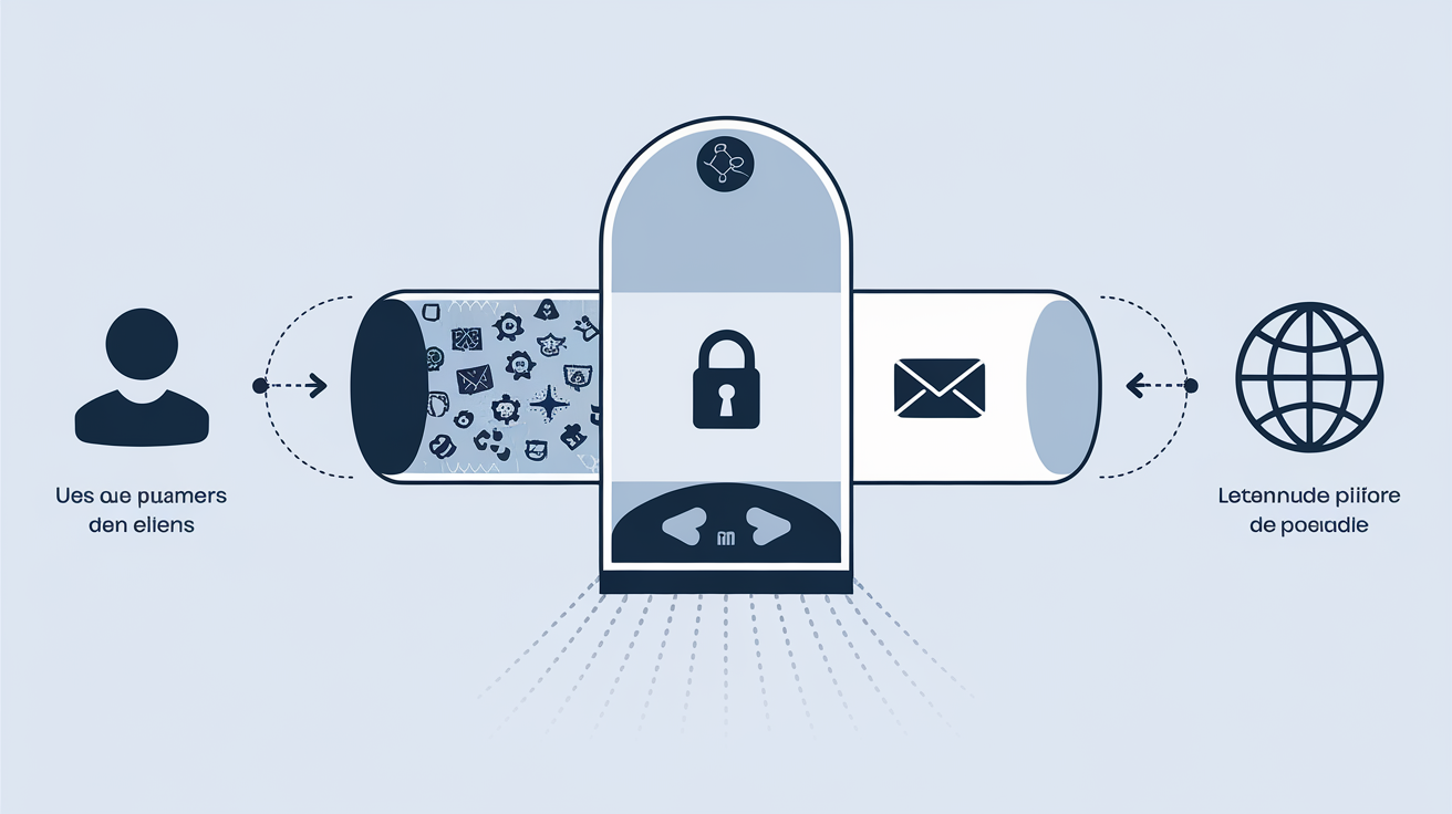 Schéma illustrant un tunnel VPN sécurisé entre utilisateur et Internet