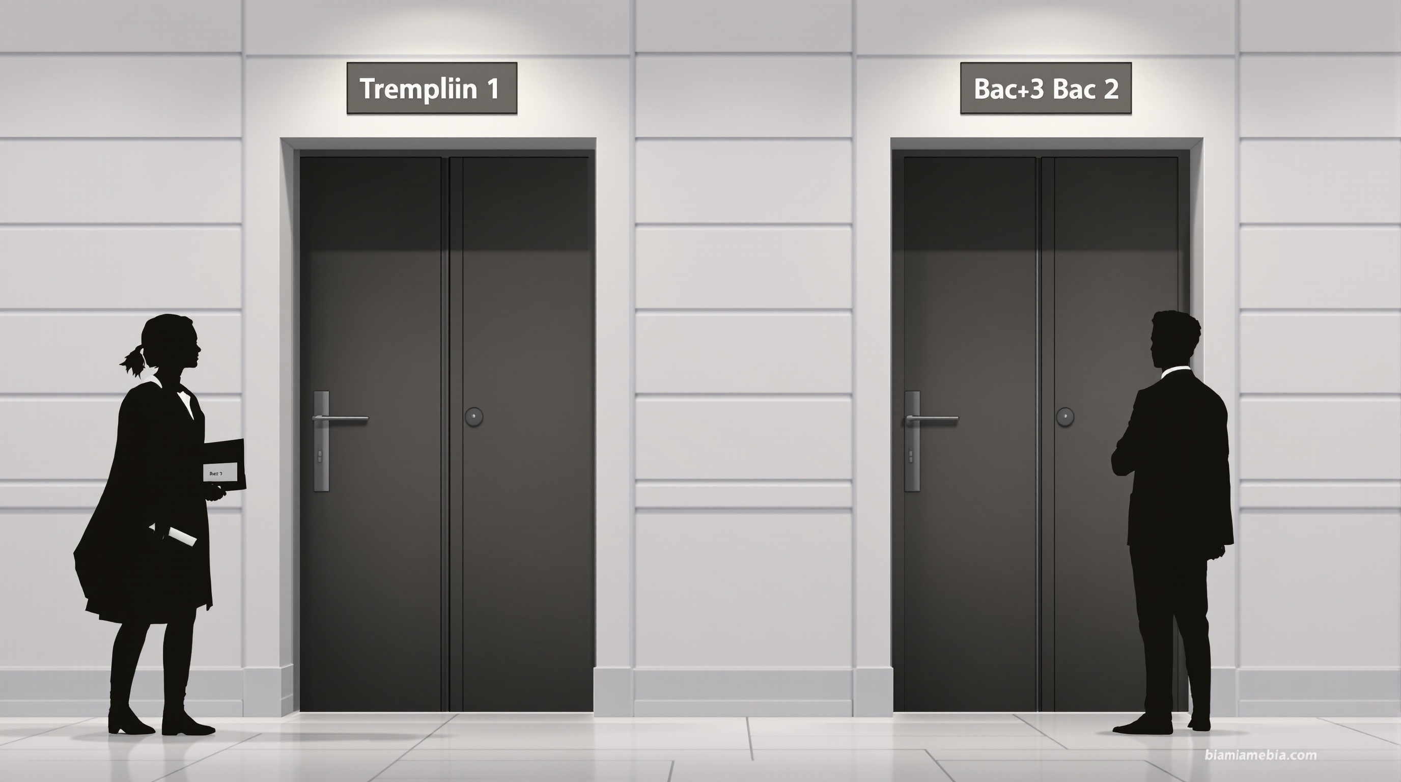 Comparaison visuelle des candidats Tremplin 1 (Bac+2) et Tremplin 2 (Bac+3).