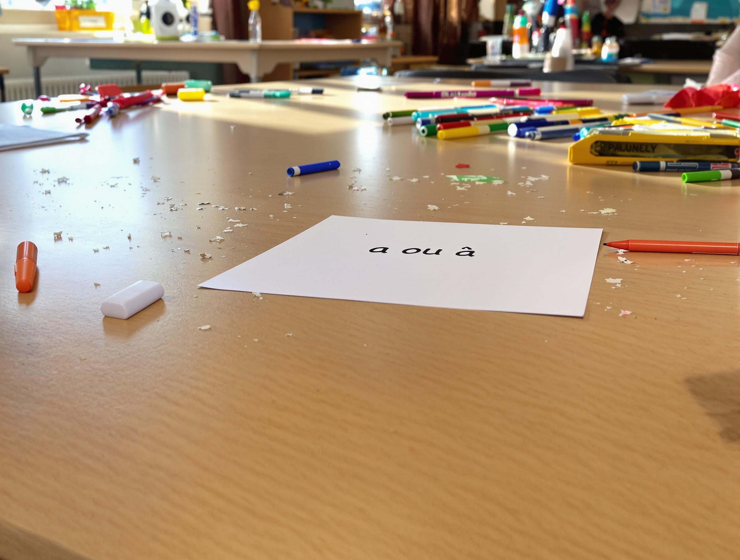 Fiche PDF ‘a ou à’ utilisée en atelier CE2