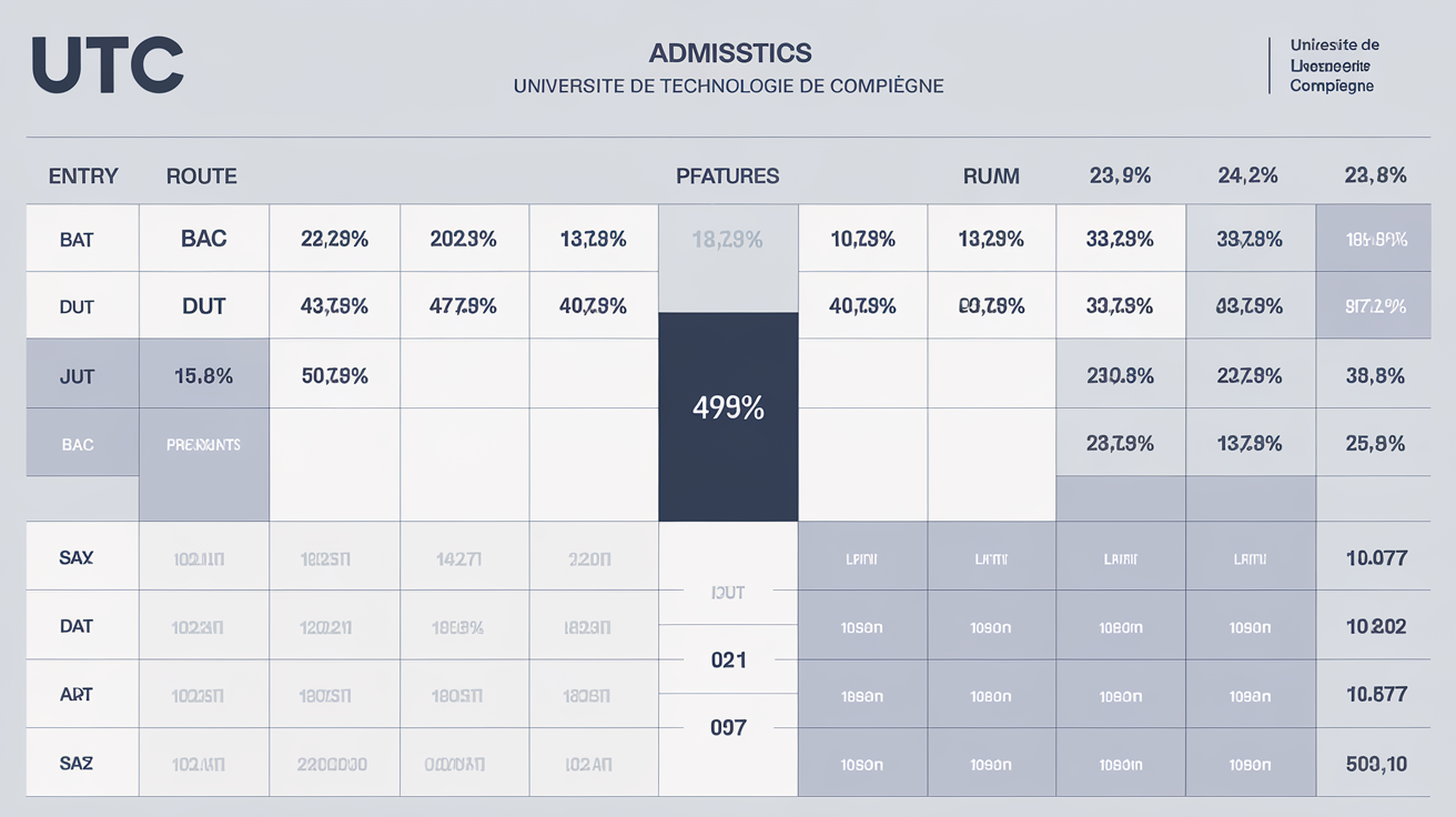Tableau comparatif des admissions à l'UTC