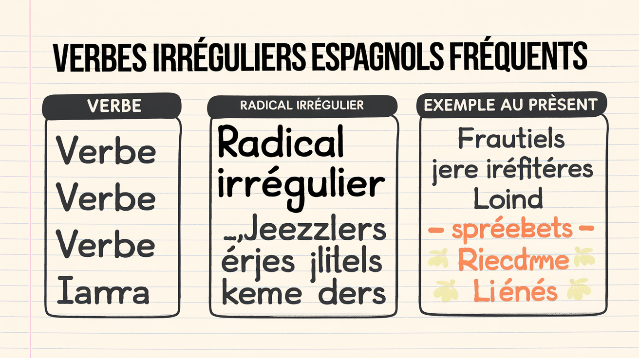 Verbes irréguliers espagnols fréquents
