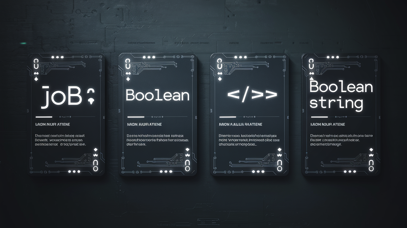 Tableau booléen tech : 4 modèles prêts à l’emploi, ambiance hacker.