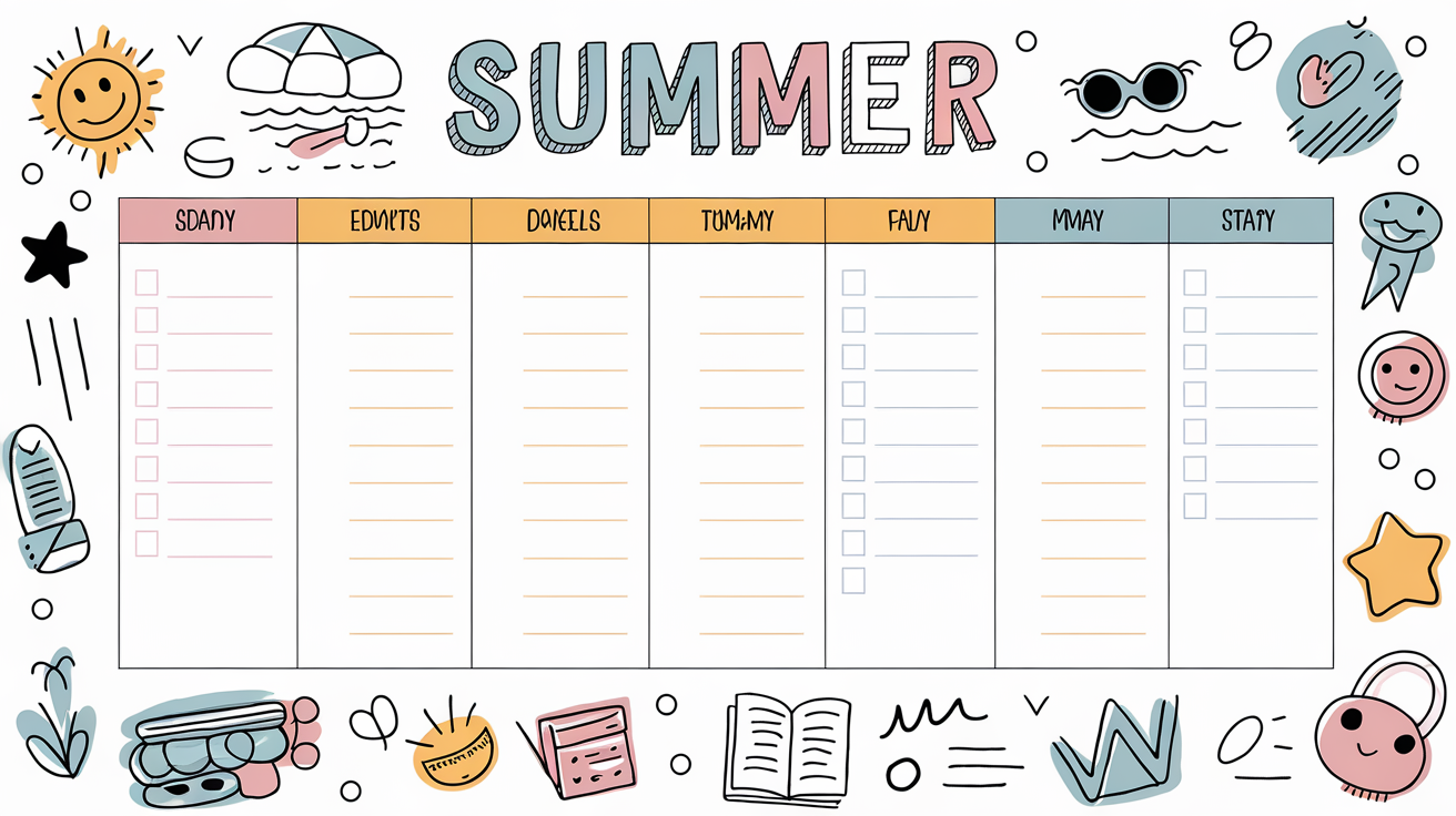 planning ludique cahier vacances été enfants