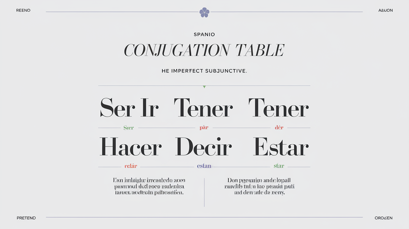 Conjugaison du subjonctif imparfait pour verbes irréguliers espagnols