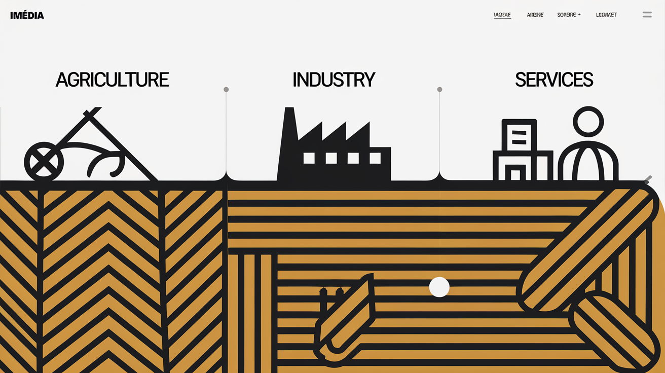 Transition d'une économie agricole vers l'industrie puis les services dans un pays émergent